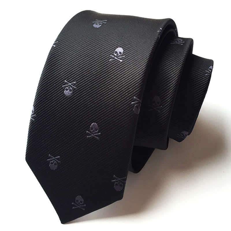 Halloween-Krawatte mit Totenkopf für Herren - Schwarz & Grau - image 3