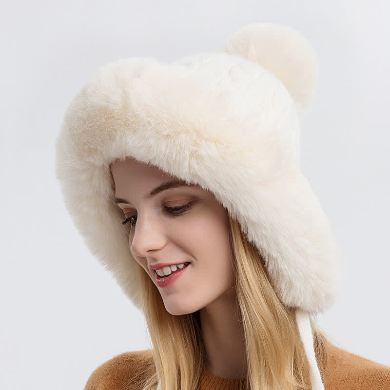Dreifacher Bommel dicker warmer gestrickter Hut für Damen