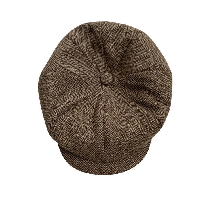 Kaffee Fein Herringbone Achteck Barett Kappe