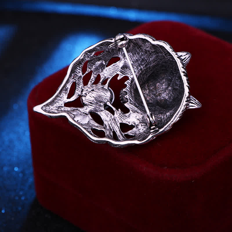 Herren Legendärer Wolfskopf Brosche