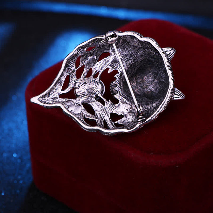 Herren Legendärer Wolfskopf Brosche