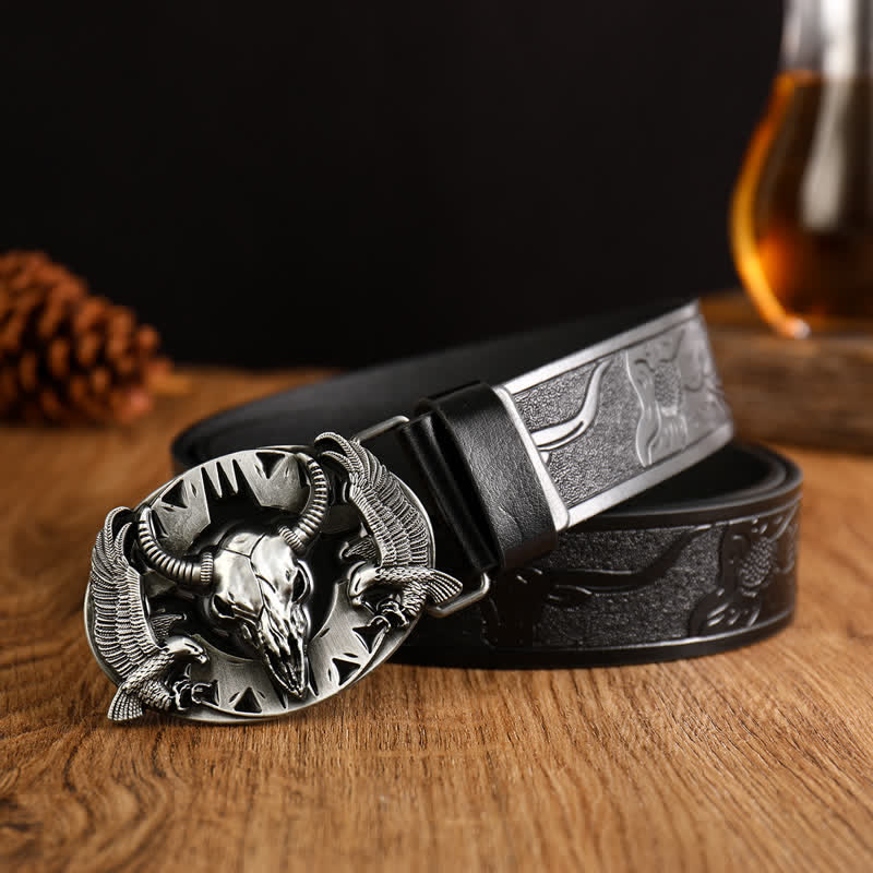 Herren Vintage Bull &amp; Dual Eagles Ledergürtel