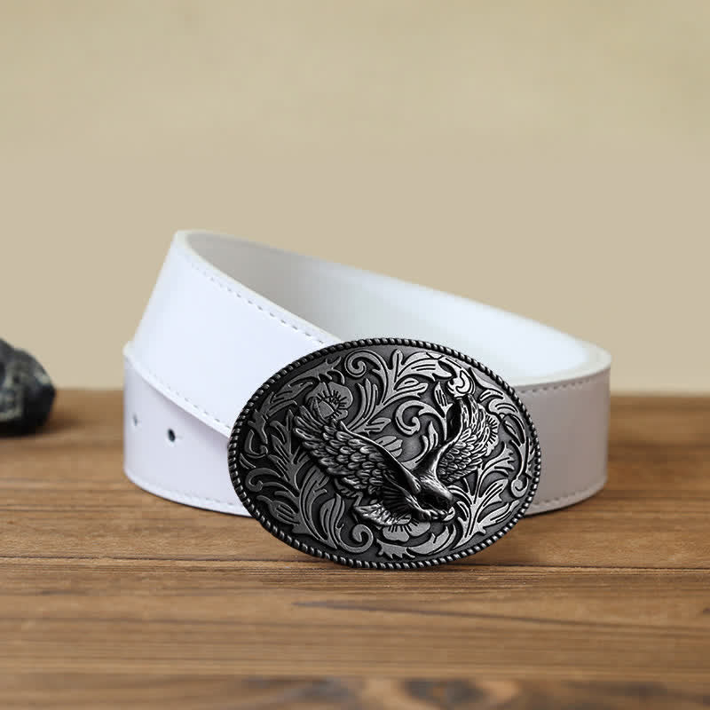 Herren DIY Tier Fliegende Adler Schnalle Ledergürtel