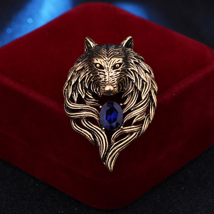 Herren Legendärer Wolfskopf Brosche