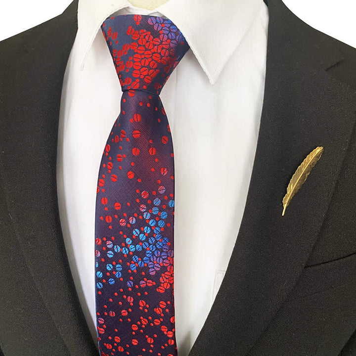 Herren Krawatte Blau & Rot mit kleinen Kreisen und Farbverlauf - image 1