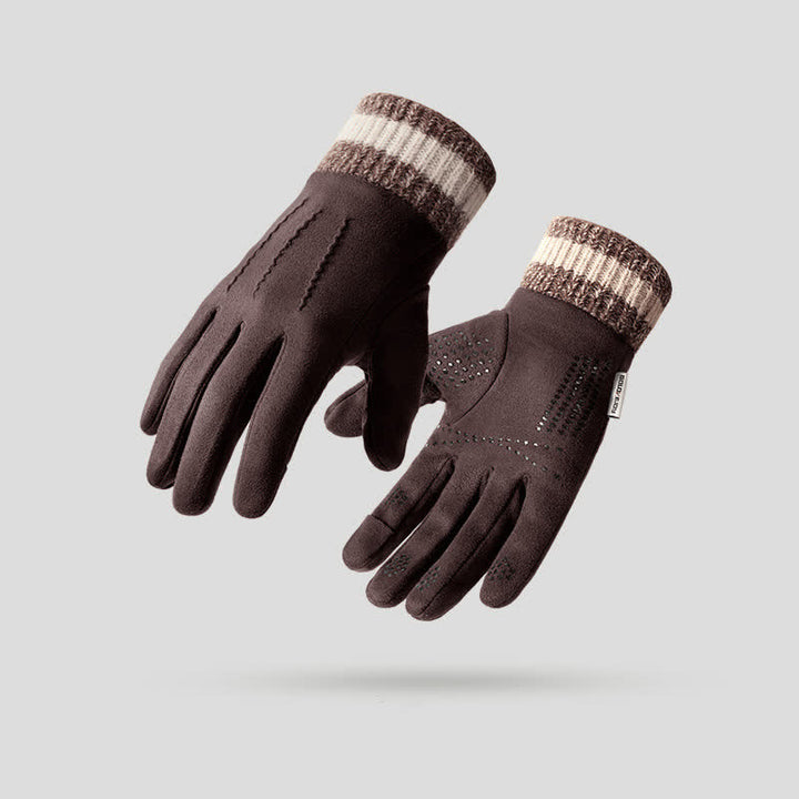 Unisex-Wildleder-Fleece-rutschfeste-Finger-Flip-Handschuhe