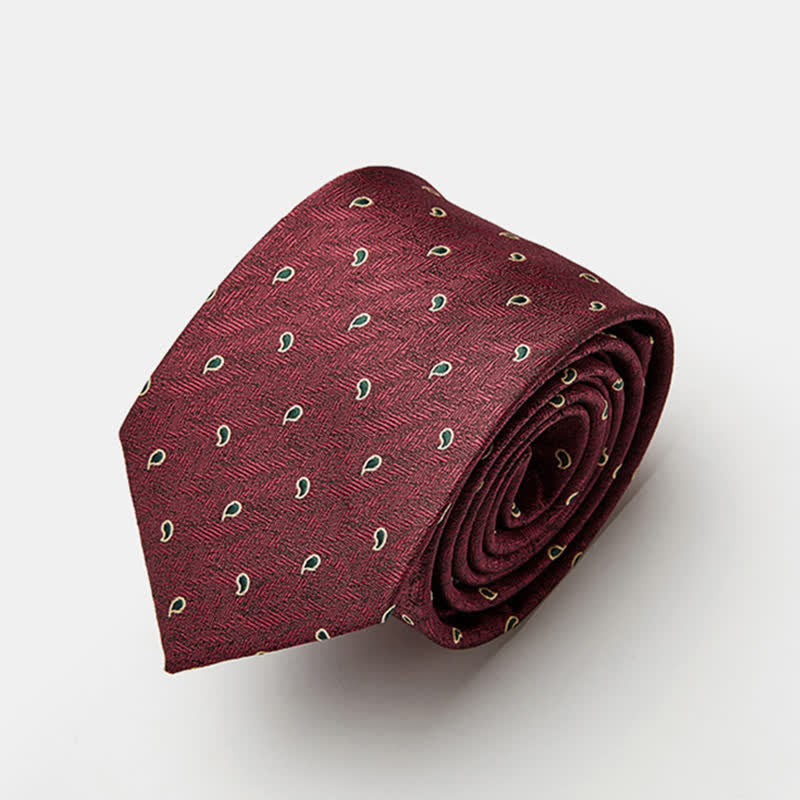 Herren Luxus Mikro Paisley Krawatte - Rot - image 1
