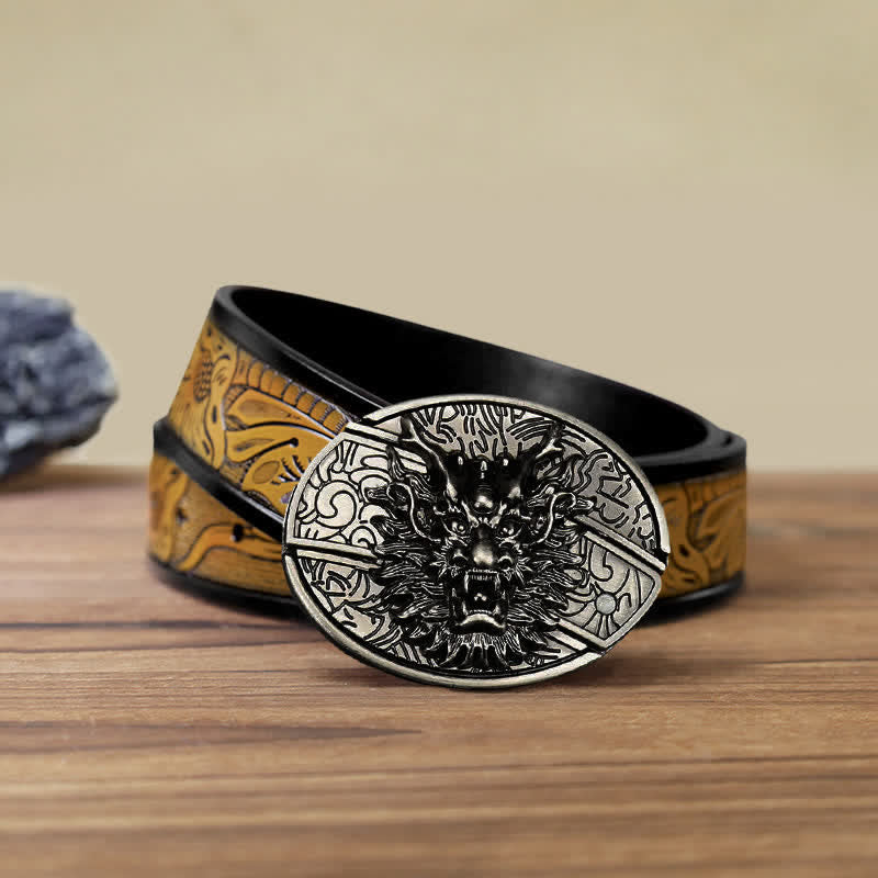 DIY Brave Dragon Verstecktes Klappmesser Ledergürtel für Herren