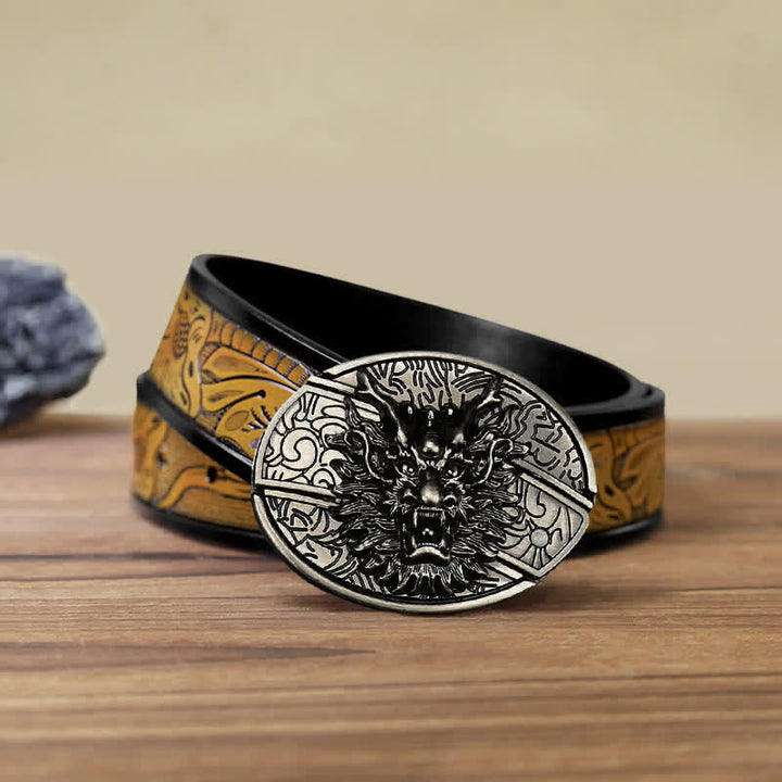 DIY Brave Dragon Verstecktes Klappmesser Ledergürtel für Herren