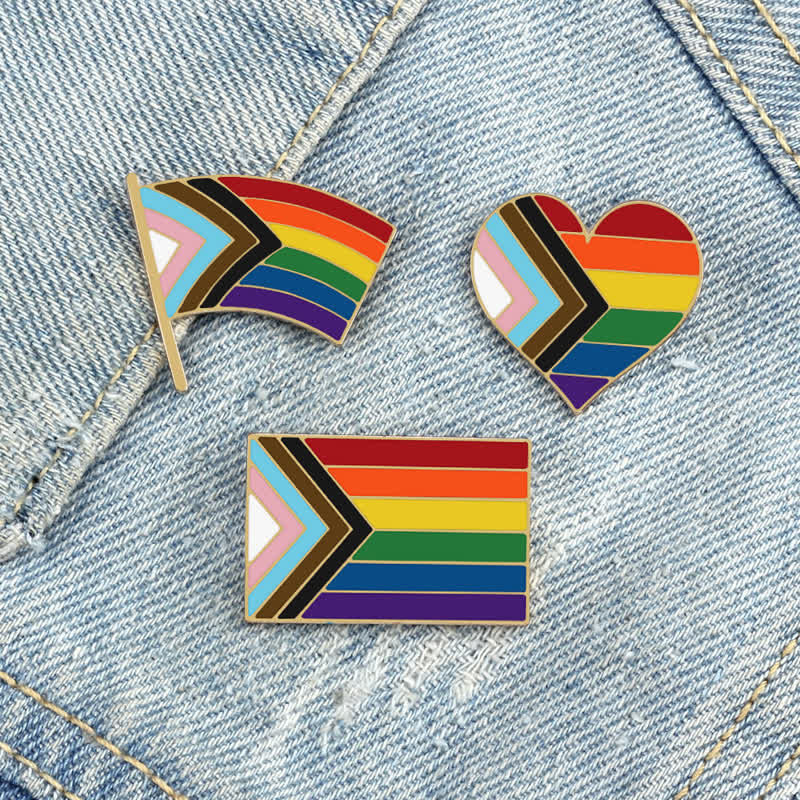 3Stück Zeigen Sie Ihren Stolz Regenbogenflagge Brosche