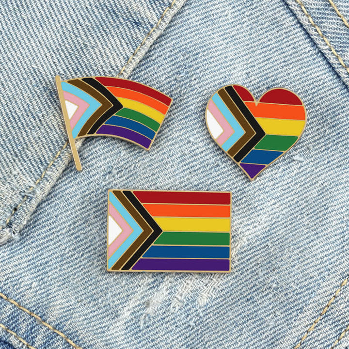 3Stück Zeigen Sie Ihren Stolz Regenbogenflagge Brosche