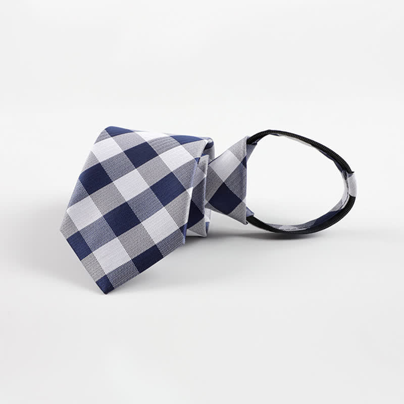 Herren Blend Color Reißverschluss Krawatte Kariert Krawatte - image 8
