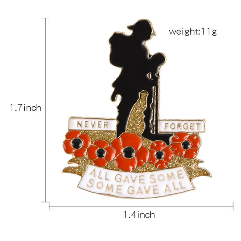Unisex Gedenkbrosche Britischer Soldat Mohn