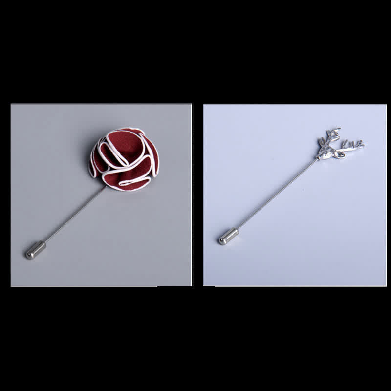 8 Stück dunkelrote Blätter Blumenmode Krawattenschleifen Geschenkbox - image 2