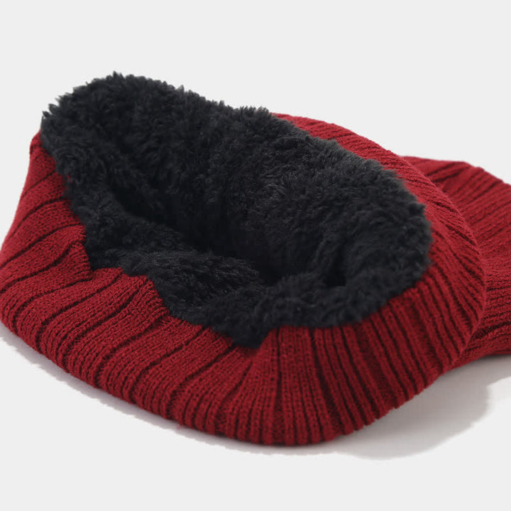 3er-Set Unisex Verdicktes Twill-Strickmütze-Schal-Handschuhe