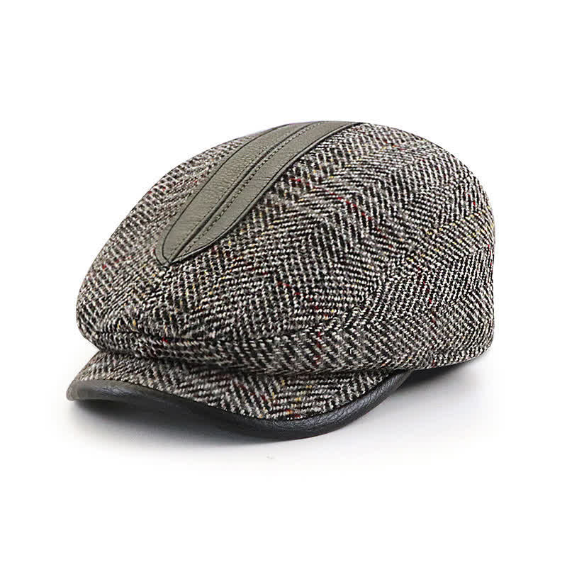 Vintage Maler Kurzer Newsboy Schirm Barettkappe - Grau - M (22"-22 7/8") - image 0