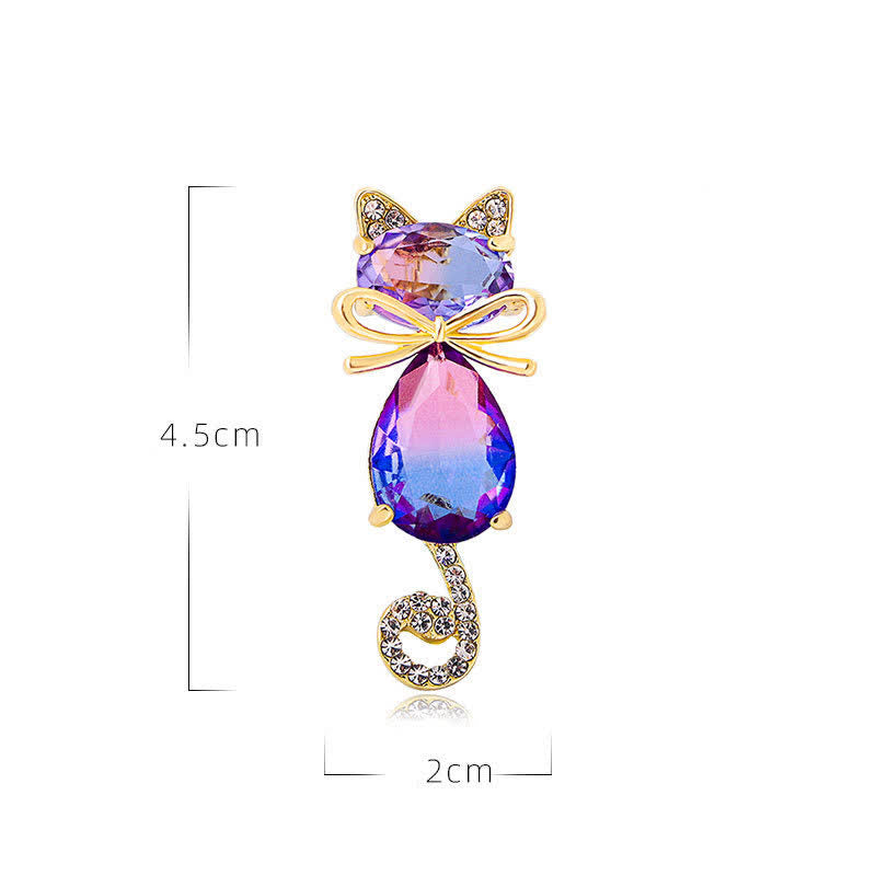 Niedliche Kitty Strass Brosche für Frauen