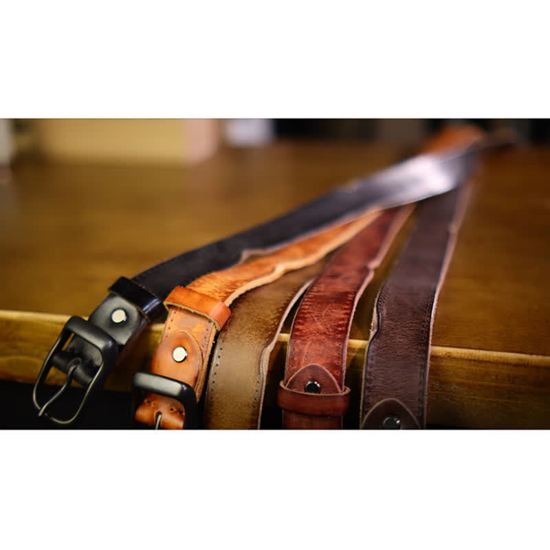 Herren-Ledergürtel im Western-Distressed-Stil