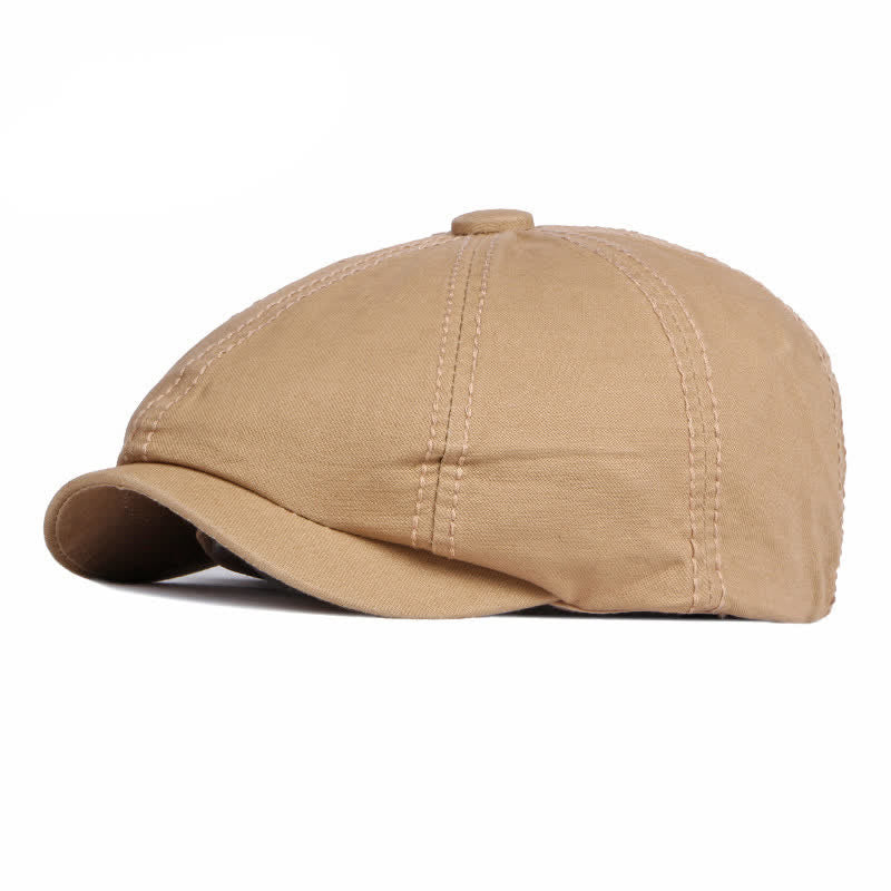 Lässige einfarbige Baumwoll-Tagesbarettkappe - Dunkel Khaki - Verstellbar (etwa 21 5/8"-23 5/8") - image 0
