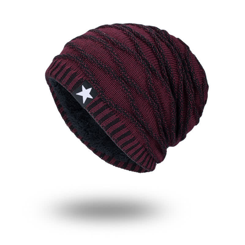 Fleece-gefütterte Fünf-Sterne-Mütze