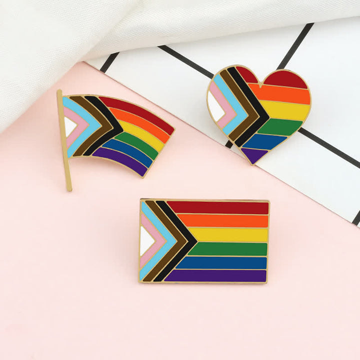 3Stück Zeigen Sie Ihren Stolz Regenbogenflagge Brosche
