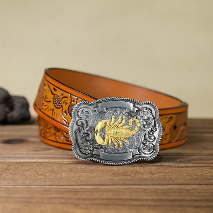 Herren DIY Ledergürtel mit goldener Tierschnalle