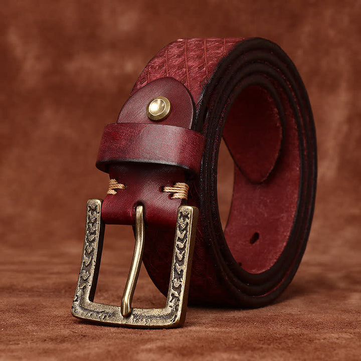 Entworfenes Vintage-Lederband mit geprägtem Diamantmuster