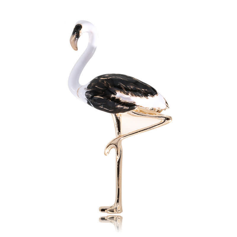 Frauen Exotische Emaille Flamingo Brosche