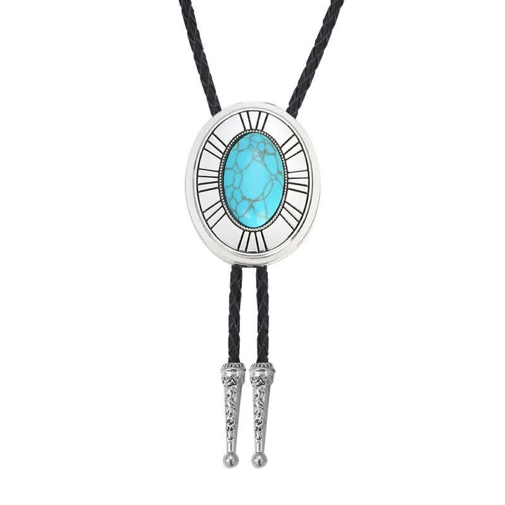 Ovaler Bolotie mit Achatstein-Medaillon