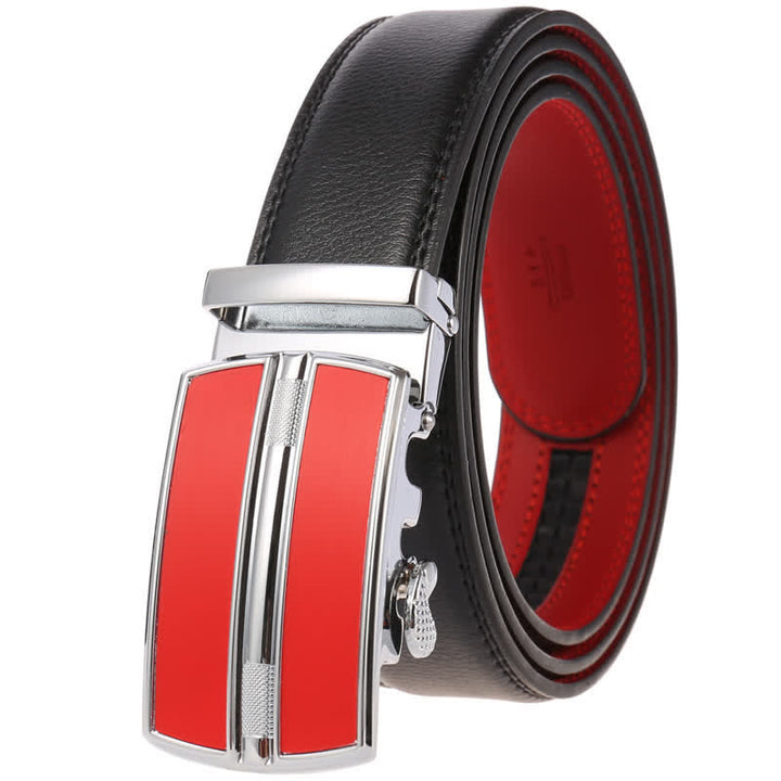 Schlichter Herrengürtel aus hohlem Leder mit automatischer Schnalle - Schwarz #5 - 46 - image 17