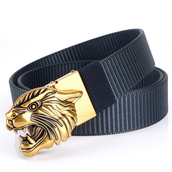 Nylon-Gürtel mit brüllendem Tigerkopf für Männer