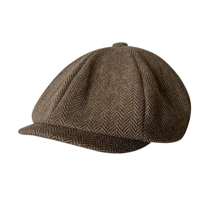 Kaffee Fein Herringbone Achteck Barett Kappe - Kaffee - XL (24"-24 1/2") - image 0