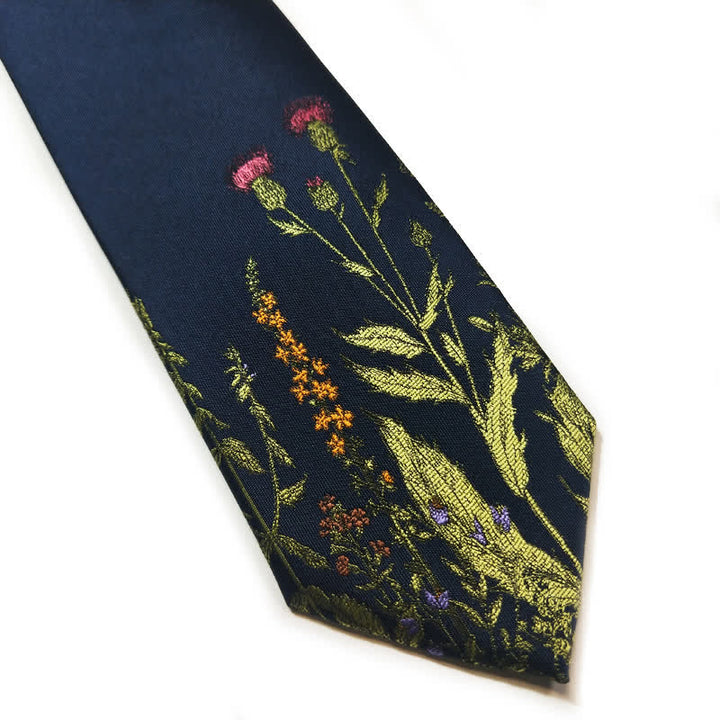 Marineblau Herren-Krawatte Mit Blumenmuster
