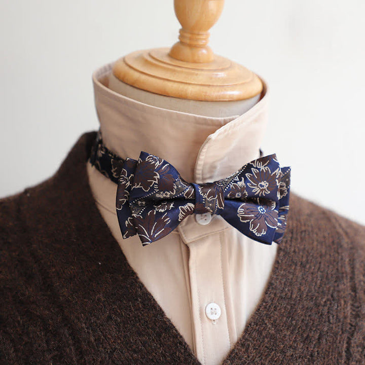 Retro Blumenblätter Fliege für Herren