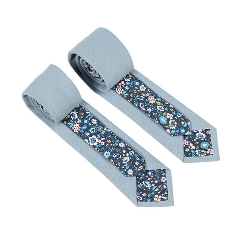 Herren Neuartiger Karo-Blumen-Patchwork-Krawatte - Hellblau - image 17
