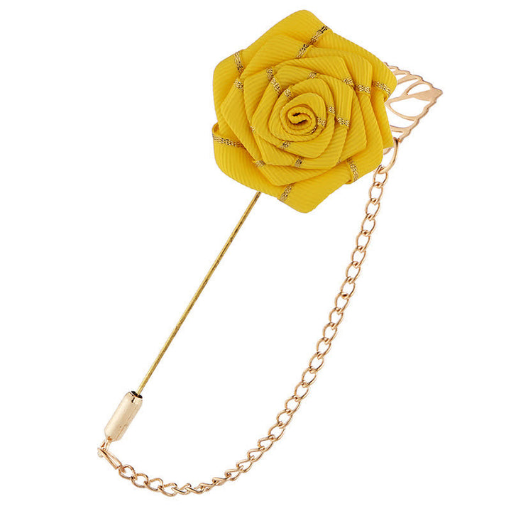 Florale Kamelienkette Brosche für Männer