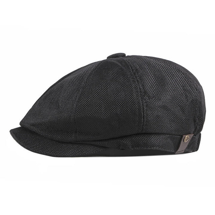 Achteckige, dünne, atmungsaktive Baskenmütze mit elastischem Band - Schwarz - Verstellbar (ca. 22"-24") - image 4