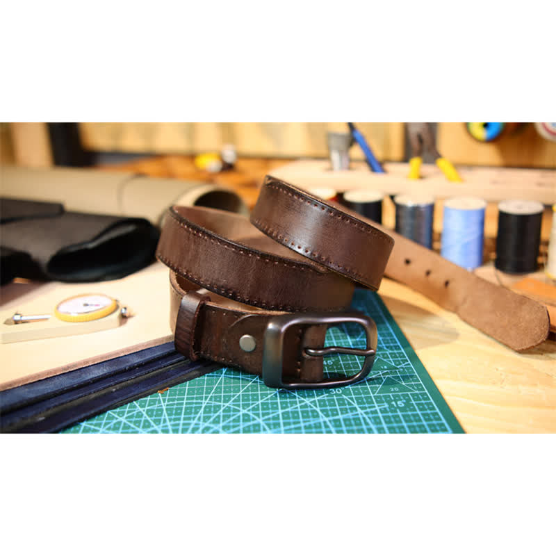 Herren-Ledergürtel im Western-Distressed-Stil
