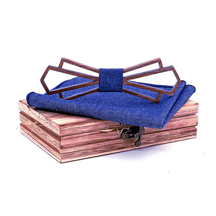 2Stk. Herren Neuheit Hohl Holz Fliege Set
