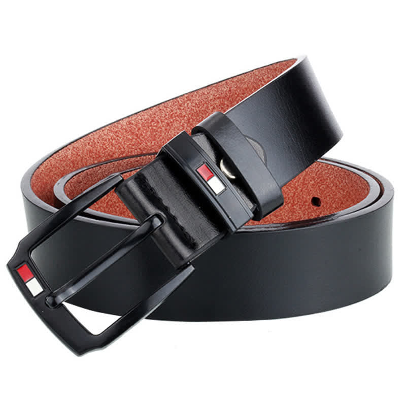 Schwarzer Retro-Ledergürtel mit Schnalle für Herren - image 1