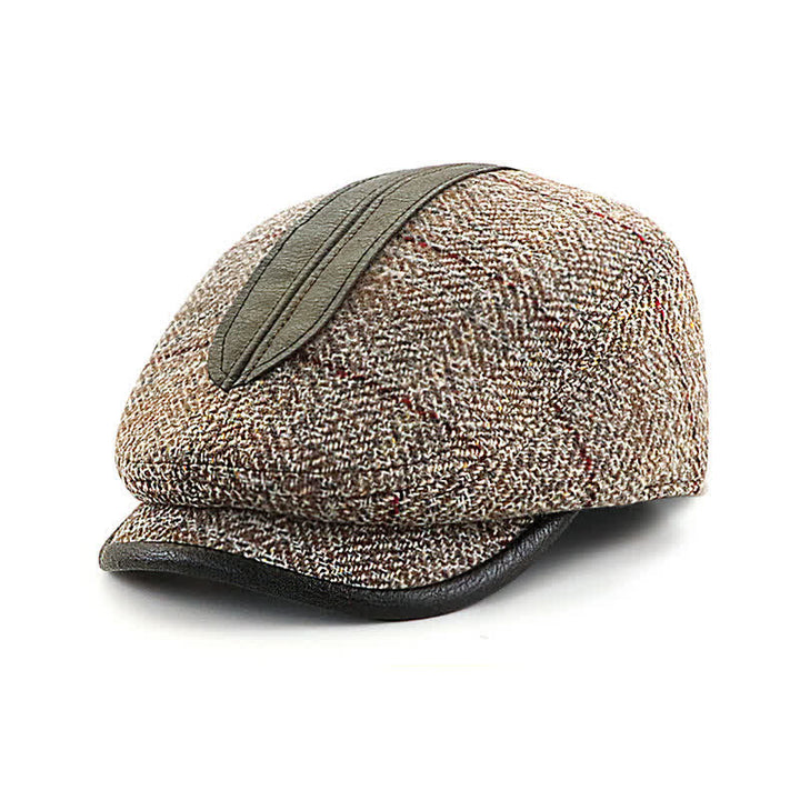 Vintage Maler Kurzer Newsboy Schirm Barettkappe - Kaffee - M (22"-22 7/8") - image 8
