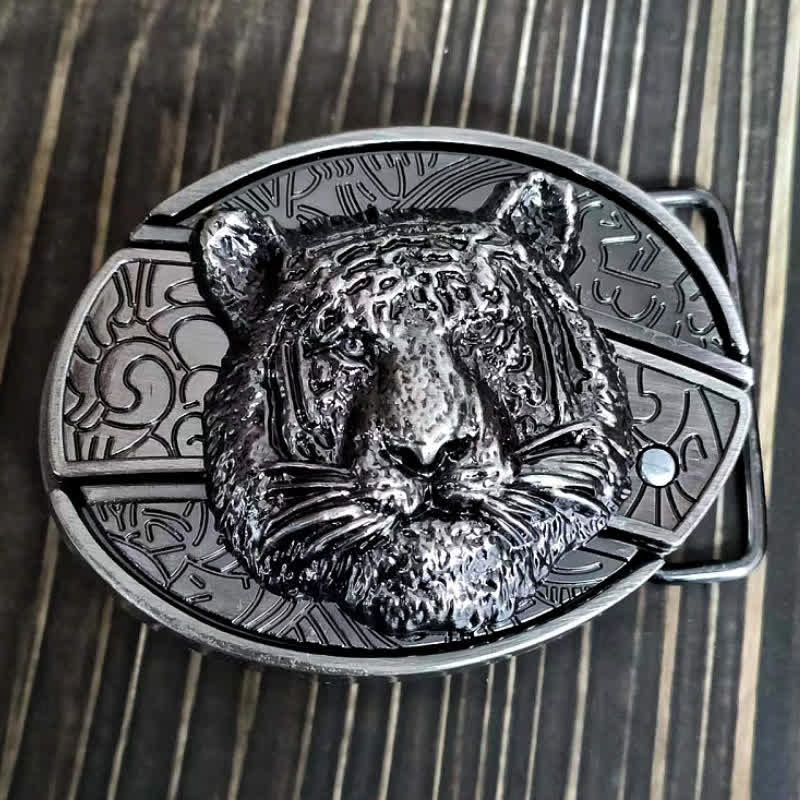 DIY-Leopardenkopf-Ledergürtel für Herren mit verstecktem Klappmesser