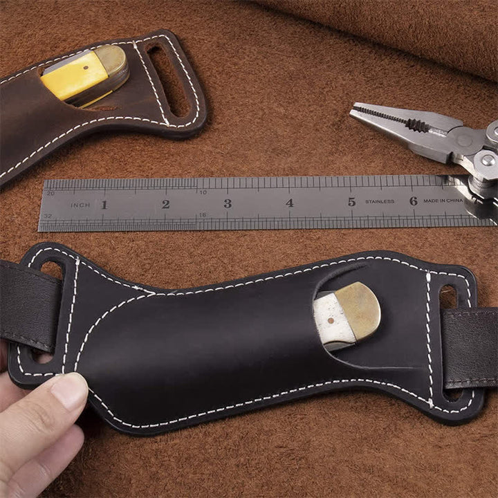 Bogentaschenmesser-Träger Lederscheide Gürteltasche