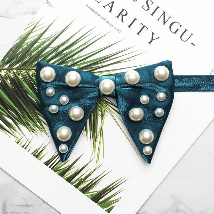 Pearls Bright Oversized Pointed Bow Tie - Türkis - image 15
