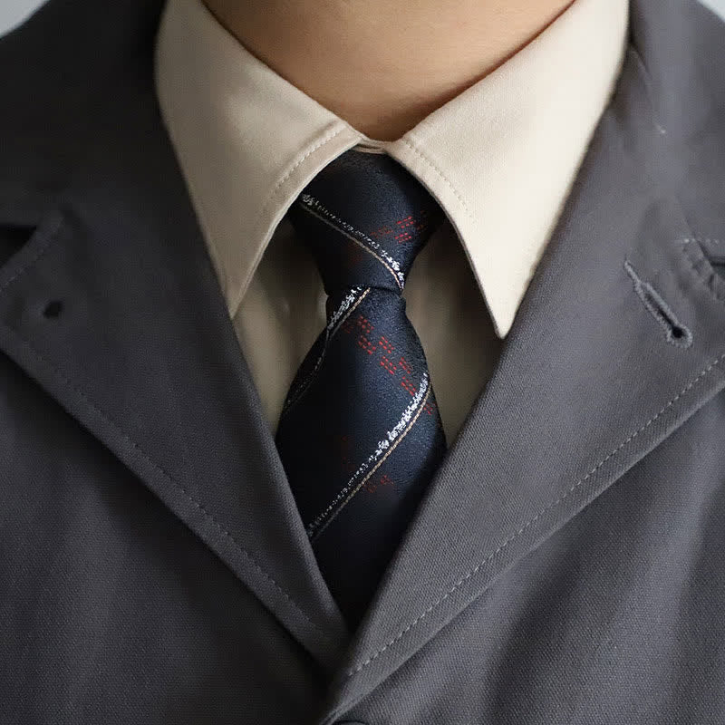 Elegante Herren-Reißverschlusskrawatte mit Paisley- und Streifenmuster - Marine Gestreift - image 10