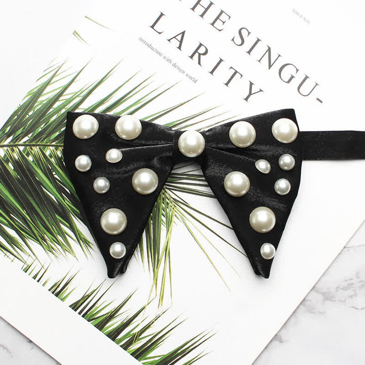 Pearls Bright Oversized Pointed Bow Tie - Schwarz - image 16