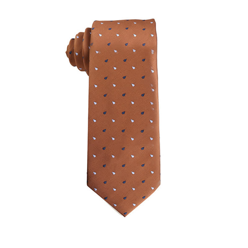 Orange-Rote Serien Krawatte mit Mikromotiven für Herren - Wassertropfen - image 7