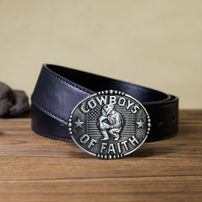 Herren DIY Cowboys Of Faith Schnalle Ledergürtel