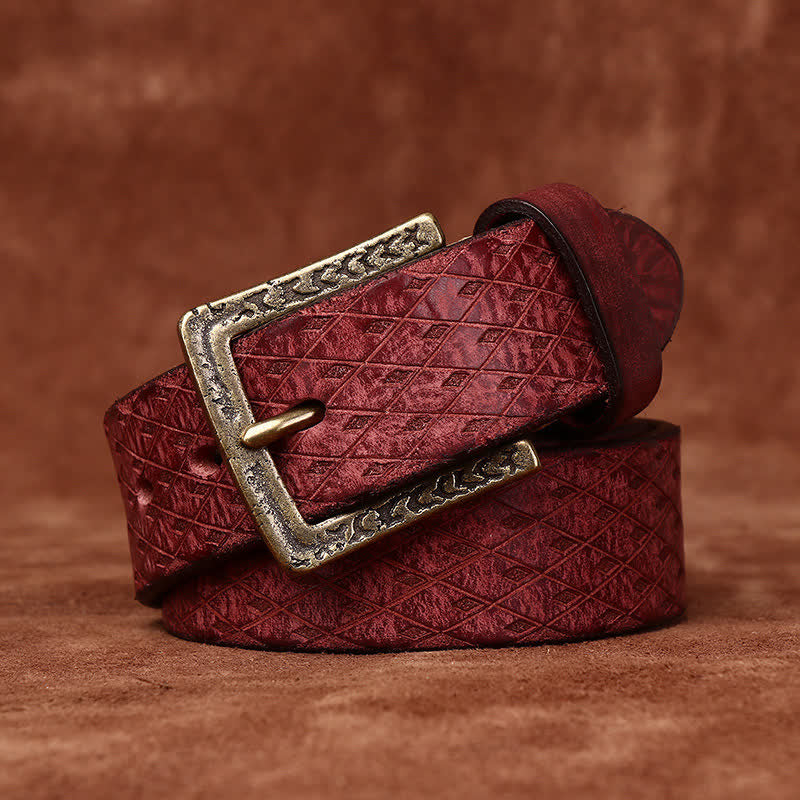 Entworfenes Vintage-Lederband mit geprägtem Diamantmuster