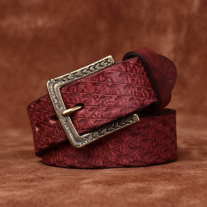 Entworfenes Vintage-Lederband mit geprägtem Diamantmuster